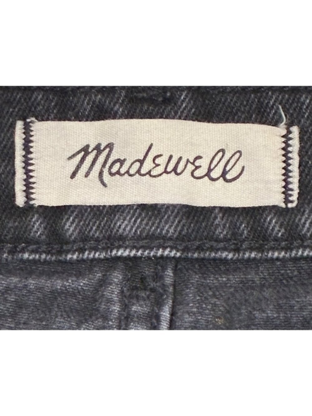 Madewell 90s Straight patch pocket Cargo Jeans washed Black Denim Size 27 - Picture 7 of 11